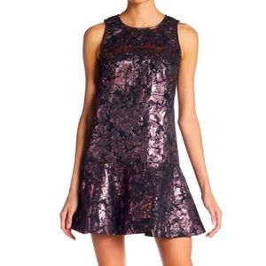 Laundry by Shelli Segal purple metallic dress Sz 8